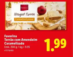 Lidl Favorina Torrão com Amendoim Caramelizado promoção