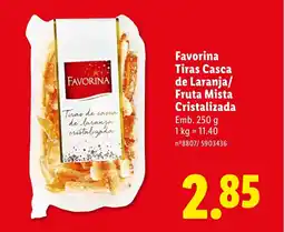 Lidl Favorina Tiras Casca de Laranja/ Fruta Mista Cristalizada promoção