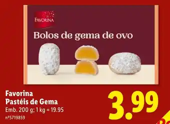 Lidl Favorina Pastéis de Gema promoção