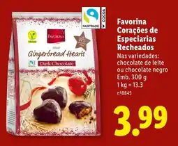 Lidl Favorina Corações de Especiarias Recheados promoção
