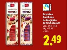 Lidl Favorina Bombons de Maçapão com Chocolate Cada promoção