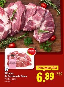 Lidl Bifinhos do Cachaço de Porco promoção