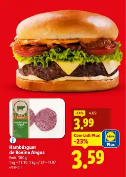Lidl Hambúrguer de Bovino Angus promoção
