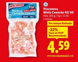 Lidl Pescanova Miolo Camarão 40/60 promoção