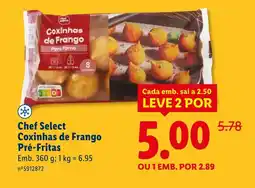 Lidl Chef Select Coxinhas de Frango Pré-Fritas promoção