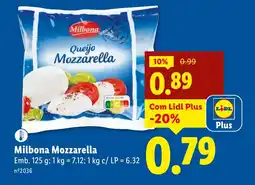 Lidl Milbona Mozzarella promoção