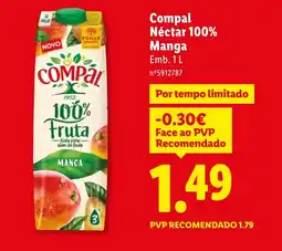 Lidl Compal Néctar 100% Manga promoção