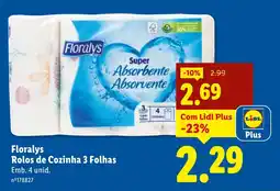 Lidl Floralys Rolos de Cozinha 3 Folhas promoção