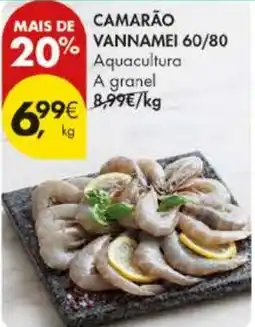 Pingo Doce Camarão vannamei 60/80 aquacultura a granel promoção