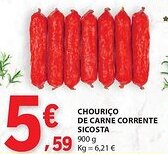 E.Leclerc Chouriço de carne corrente sicosta promoção