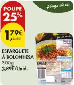 Pingo Doce Esparguete à bolonhesa promoção