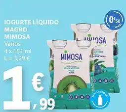 E.Leclerc Iogurte líquido magro mimosa promoção