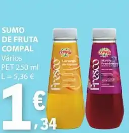 E.Leclerc Sumo de fruta compal promoção