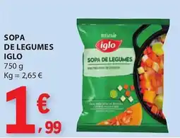 E.Leclerc Sopa de legumes iglo promoção