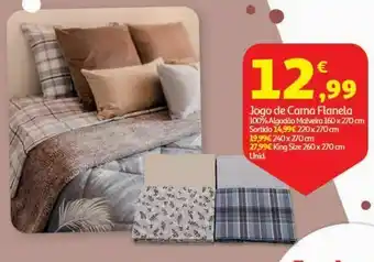 Auchan Jogo cama flanela promoção
