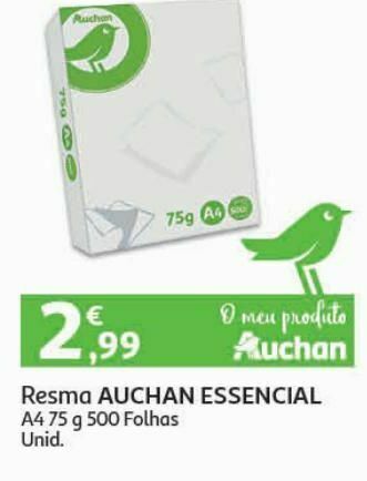 Auchan Resma auchan essencial:a4 75gr aupre075x406 promoção