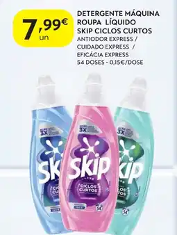 Spar Detergente máquina roupa líquido skip ciclos curtos promoção