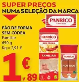 E.Leclerc Pão de forma sem côdea promoção