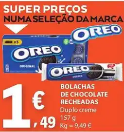 E.Leclerc Bolachas de chocolate recheadas promoção