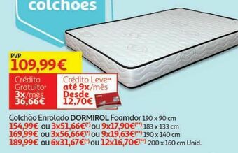 Auchan Colchão enrolado dormirol promoção