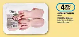 Intermarché CODORNIZ INTEIRA PorSi Programa Origens promoção