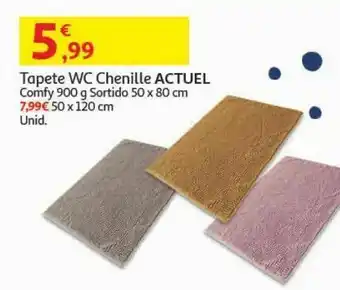 Auchan Tapete wc chenille actuel:sortido 900g comfy 50x80 promoção