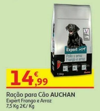 Auchan Ração cão auchan:expert frango e arroz 7.5kg promoção