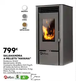 Bricomarché Salamandra a pellets "havana" promoção