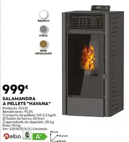 Bricomarché Salamandra a pellets "havana" promoção