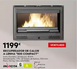 Bricomarché Recuperador de calor a lenha "800 compact" promoção