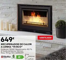 Bricomarché Recuperador de calor a lenha "70 eco" promoção