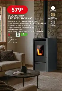 Bricomarché Salamandra a pellets "havana" promoção