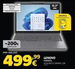 Radio Popular Lenovo portátil IDEAPAD S3 15IRNTO-238 promoção