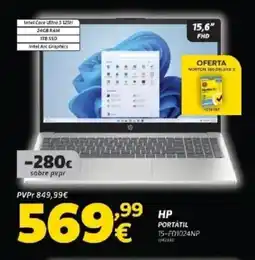 Radio Popular Hp PORTÁTIL 15-FD1024NP promoção