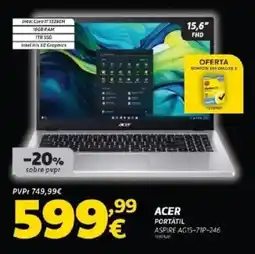 Radio Popular Acer portátil ASPIRE AG15-71P-246 1839428 promoção