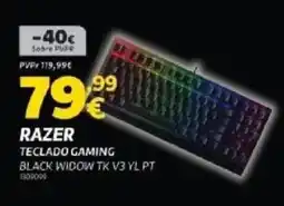 Radio Popular Razer teclado gaming black widow tk v3 yl pt promoção