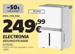 Radio Popular Electronia desumidificador ED7630L promoção