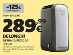 Radio Popular Delonghi desumidificador DN580 promoção