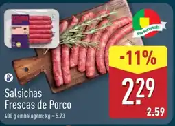 ALDI Salsichas Frescas de Porco promoção