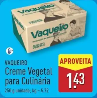 ALDI VAQUEIRO Creme Vegetal para Culinária promoção