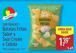 ALDI SUN SNACKS Batatas Fritas Sabor a Sour Cream e Cebola promoção