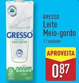 ALDI GRESSO Leite Meio-gordo promoção