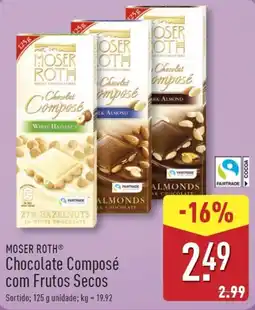 ALDI MOSER ROTH Chocolate Composé com Frutos Secos promoção
