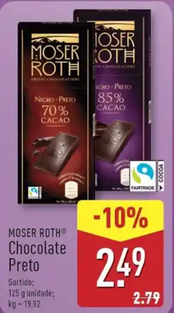 ALDI MOSER ROTH Chocolate Preto promoção