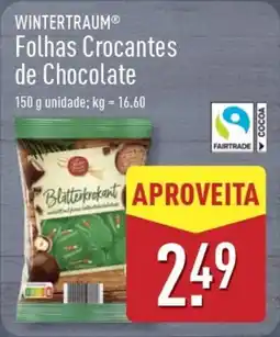 ALDI WINTERTRAUM Folhas Crocantes de Chocolate promoção