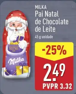 ALDI MILKA Pai Natal de Chocolate de Leite promoção