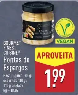 ALDI GOURMET FINEST CUISINE Pontas de Espargos promoção
