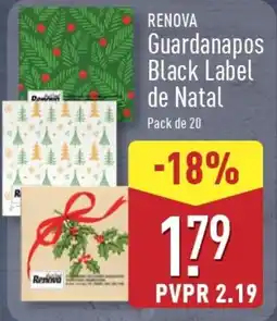 ALDI RENOVA Guardanapos Black Label de Natal promoção