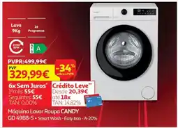Auchan Máquina Lavar Roupa CANDY promoção