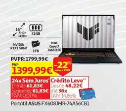 Auchan Portátil ASUS FX608JMR-74A56CB1 promoção